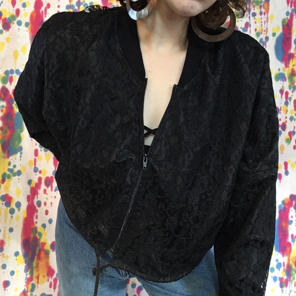 Black Laced Crop Jacket